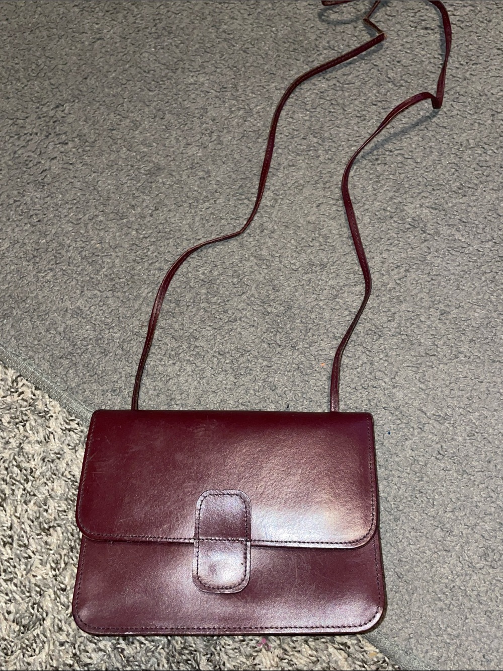 mundi Burgundy Leather Crossbody Bag